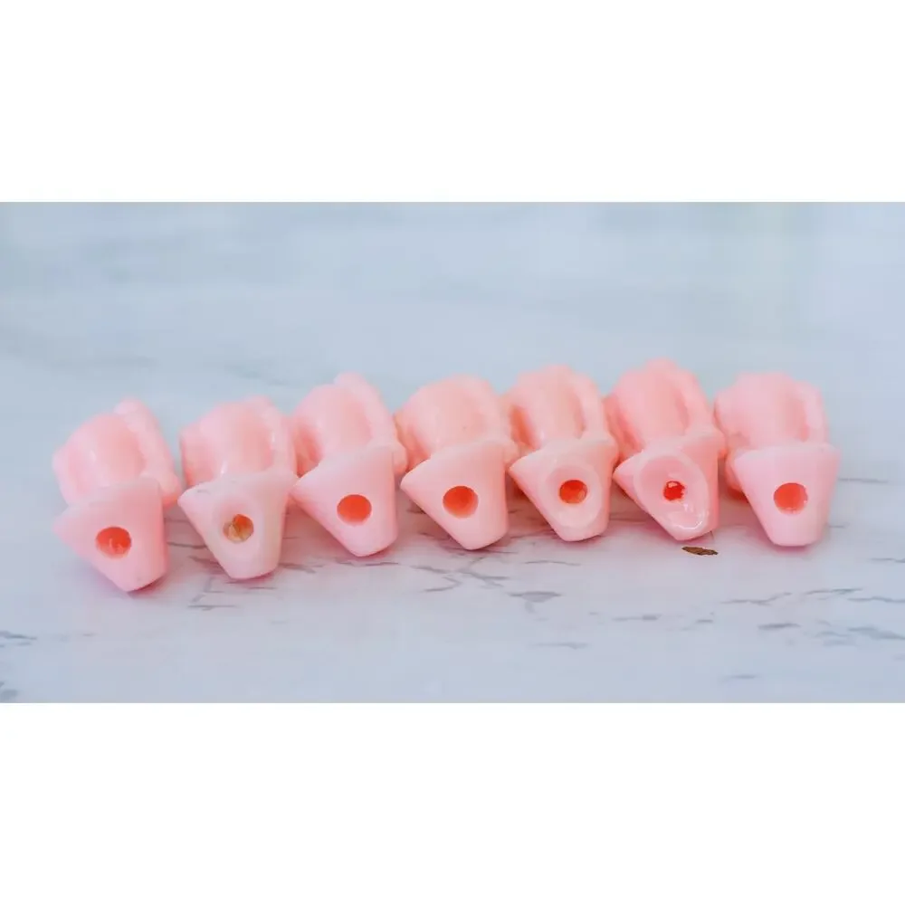 VTG Set of 7 Pink Bonnet Girl Cake Topper Candle Holder Kids Birthday Retro MCM